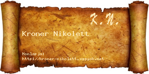 Kroner Nikolett névjegykártya